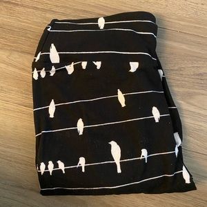 OS lularoe birds on a wire leggings NWOT